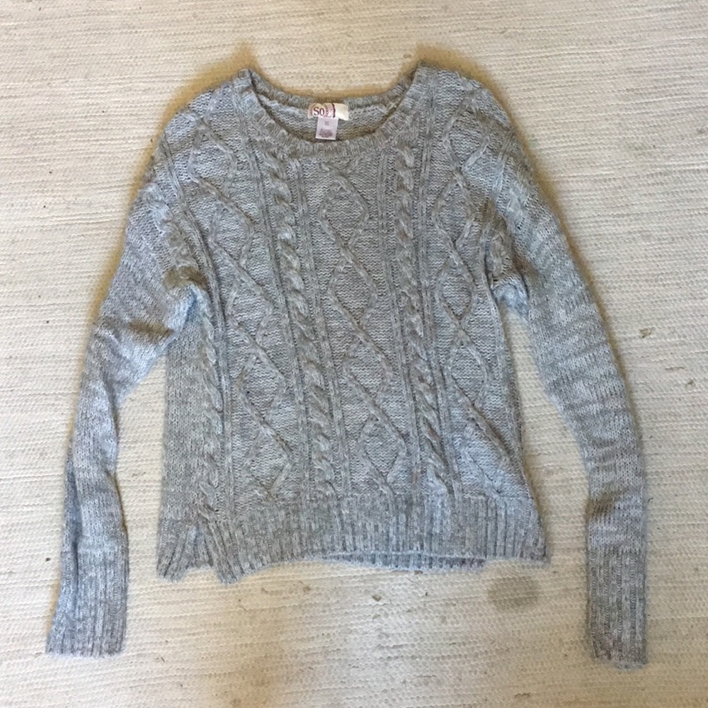 Gray knit sweater